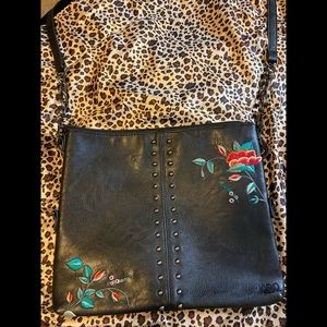K&BO Black floral Crossbody Bag
